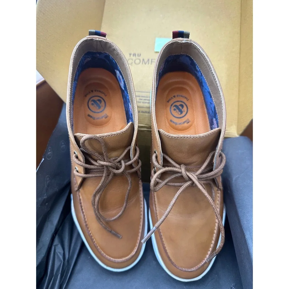 Thomas & Vine Banks Chukka Boots Mens 8 Cognac Excellent Leather Sneaker Sole‎